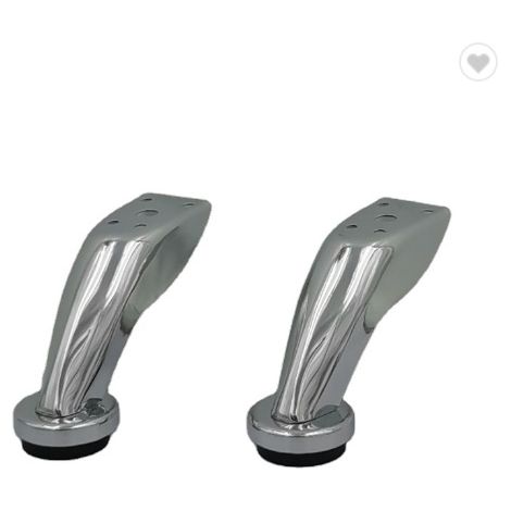 Lot de 4 pieds de meuble en métal - Hauteur : 100 mm. Pieds en fer chromé pour canapés, chaises, tabourets, armoires et meubles de rangement. (1/3)
