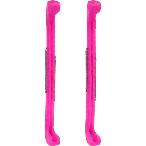 1 Paire de Protections Universelles pour Lames de Patins à Glace en Plastique Ajustables (rose rouge) (1/3)