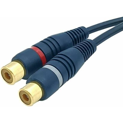 RCA-Audio-Splitterkabel, RCA-Y-Adapterkabel, 20 cm RCA-auf-Klinkenstecker-Kabel, 1 RCA-Stecker auf 2 RCA-Buchsen für Subwoofer, Phono, AV-Audio, Auto-Subwoofer (RCA-Y-Kabel, 2 Stück, blau) (1/4)