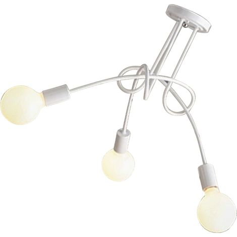 Lustre décoratif en fer forgé, style industriel vintage, 3 ampoules, 3 couleurs, 110 V. Idéal pour bureau, salon ou chambre. (1/3)