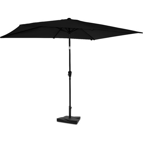 VONROC - Sonnenschirm Rapallo 200x300 cm – Schwarz – UPF 50+ – inkl. 20kg Standfuß (1/5)