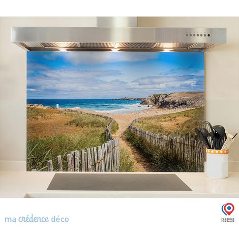 Fond de hotte : Cotes sauvage, Quiberon 1 - Verre trempé - 90 cm - 60 cm (1/5)