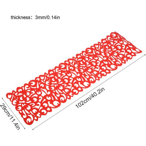 Nappe rectangulaire en feutre, chemin de table, sets de table, décorations pour la maison (rouge) (1/5)