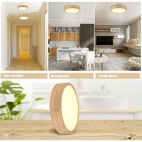 LED Plafonnier Industrielle Moderne Lumière Blanc Chaud 3000K 20x20x4.5cm Lampe pour Salle de Bain Couloir Escalier (1/3)