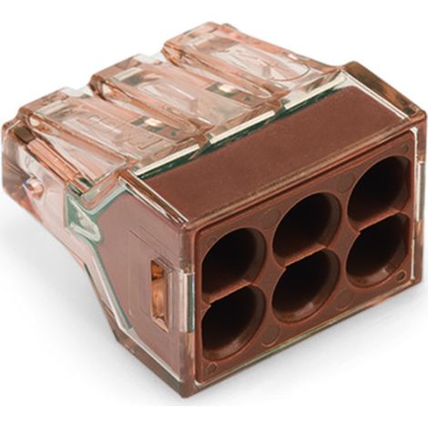 Connecteur rapide 6 x 1,5-4 mm² transparent/marron 773-606 /paquet de 50 pièces/