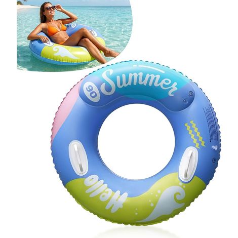 Bouee Piscine Adulte, Bouée avec Appui Dorsal à Double Ballon et poignée Pompe à air de Livraison, Baignade Estivale, Plage, fêtes à la Piscine (1/5)