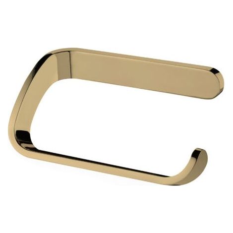 Porte-papier toilette en zamak doré – Fixation murale – Largeur 130 mm – Design élégant pour salle de bain moderne – Bisk (1/3)