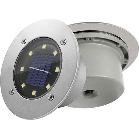 Lampe solaire LED enterrée au sol pour éclairage extérieur de jardin et d'allée, lumière blanche, recharge solaire (1/5)