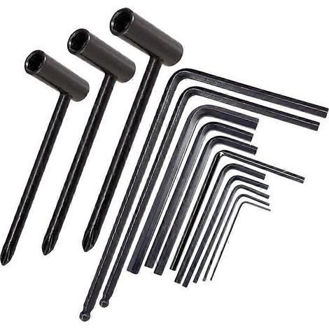Jeu de 14 clés pour guitare, outil de réglage du truss rod à rotule de 4 et 5 mm, compatible avec la plupart des écrous de blocage de manche et de chevalet de guitare. (1/4)