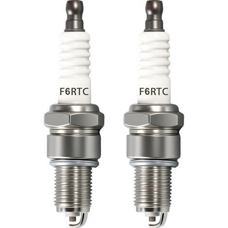 Lot de 2 Bougie F6RTC pour Tondeuse Et Petit Moteur Essence, Bougies D'allumage Compatible avec NGK 7822/6634 / BPR6ES DENSO T02 BRISK LR15Z, Remplacement Bougies Voiture pour Jardin Générateur (1/5)