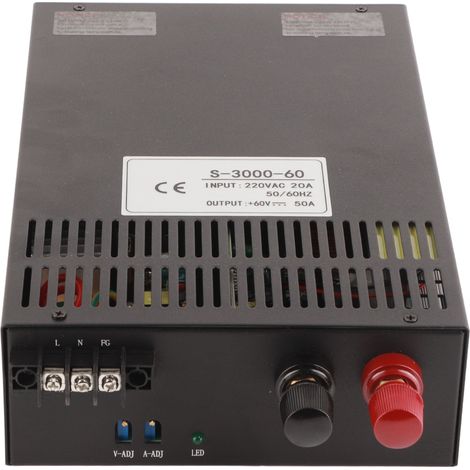 Alimentation à découpage réglable 3000W 220V, variateur de tension continue 60V pour automatisation et contrôle industriel. (1/5)
