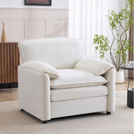 Sillón individual con bolsillos laterales madera OKMYHOME (1/5)