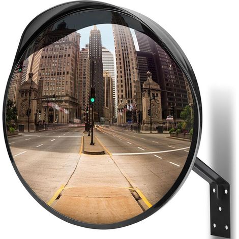Espejo retrovisor convexo ajustable de 30 cm – Gran angular para garaje, entrada o parque, montaje interior/exterior
