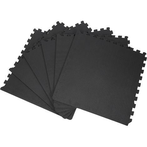 6Pièces Tapis d'exercice avec Dalles Emboîtables en Mousse EVA Tapis de Gym Sport Yoga 63cm x 63cm