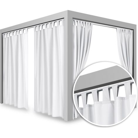 Tenda da giardino bianca impermeabile in stile bohémien per terrazze e gazebo, 150 x 250 cm, con cinghie.