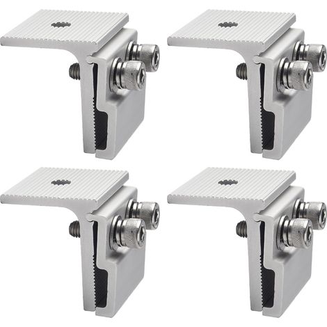Lot de 4 pinces de fixation pour panneau en aluminium pour montage de panneau - Pince réglable pour panneau (1/5)