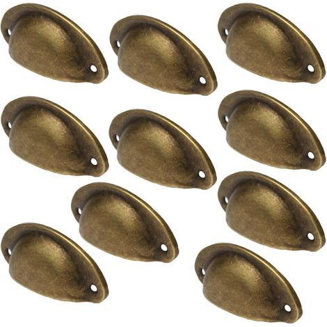 AIDUCHO Juego de 10 tiradores para cajones de muebles - Latón antiguo (1/5)