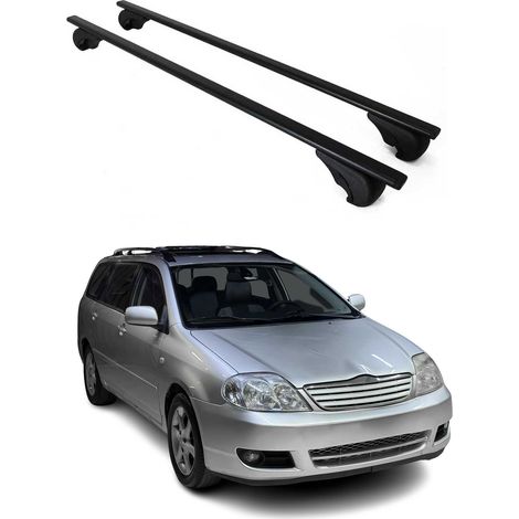 OMAC Barres de toit pour Toyota Corolla Verso 2001-2007 – TÜV / DIN 75302:2019 – Antivol inclus – Charge max 75 kg – 2 barres Noir (1/4)