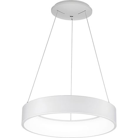 Chopin - Suspension Ronde Led 60W 6580Lm 3000K Ip20 En Métal Blanc - Groupe Rossini - Suspension D'Intérieur Au Design Moderne (1/5)