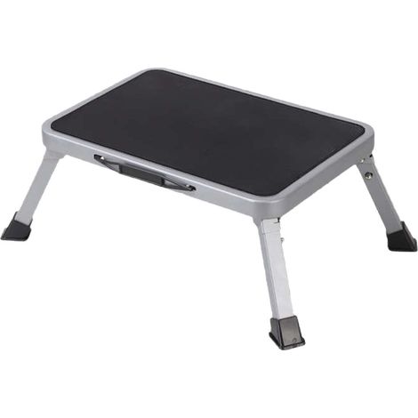 Marche Pied Pliable Capacité 150 kg Marche Pied à 1 Marche en Acier 3 Hauteurs Réglables (1/4)
