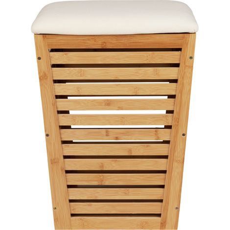 Wäschekorb mit Sitzfläche, 55 L, Bambus, WENKO