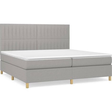 Maison Exclusive - Cama box spring con colchón tela gris claro 20