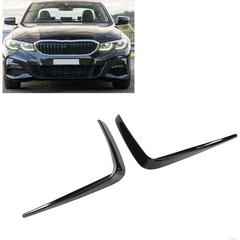 Frontstoßstangen-Canards in Hochglanzschwarz (ein Paar, links und rechts) für BMW 3er G20 G21 M Sport 2019-2022 (Teilenummer 400) (1/5)