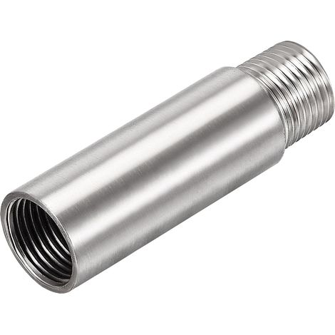 Bras d'extension de pommeau de douche, tube d'extension de 8 cm, acier inoxydable, argenté, polie, montage portable, 1 réglage, 2 pièces (1/5)