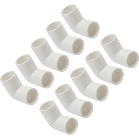 16mm Intérieur Dia PVC Tuyau Connecteurs 10PCS 90° Coude Blanc (1/5)
