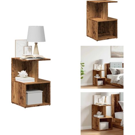 Nachttisch Altholz-Optik 35x35x55 cm Holzwerkstoff - Nachttisch - Nachttischschränke - Nachtschrank - Bettschrank (1/5)
