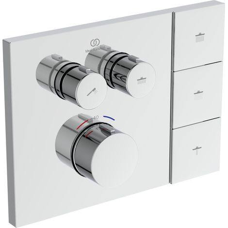 Ideal Standard Ceratherm Navigo Solos - Unterputz-Thermostatarmatur für 2 Verbraucher, Chrom A7894AA (1/2)