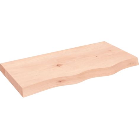 Ripiano a Parete 80x40x6 cm Legno Massello Rovere Non Trattato (1/5)