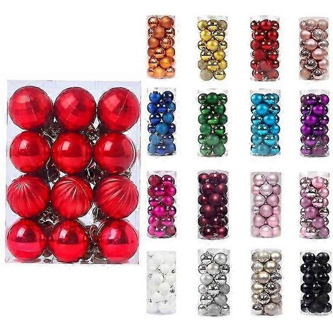 Liquidation pour les fêtes PRETXORVE Boules de Noël 3 cm, 24 pièces, Sapins de Noël bleus, Décorations de Noël, Cadeaux, Décorations de Noël