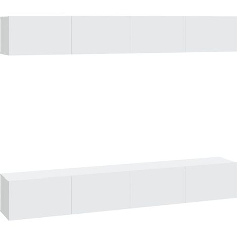 Mobile TV a parete scaffale per televisione multimediale televisione buffet sala da pranzo soggiorno camera da letto 4 pezzi 100 x 30 x 30 cm bianco 020029052