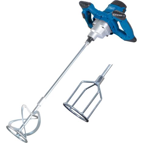Scheppach Malaxeur PM1200 – Mélangeur à main – Puissance 1200W – Longueur de la tige 550 mm – Emmanchement M14 – Poignées ergonomiques – Turbines incluses – Idéal pour peinture, mortier et crépis