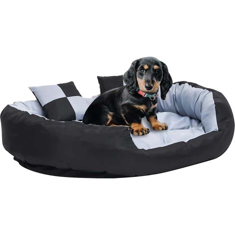 Coussin réversible lavable pour chien Gris et noir 110x80x23 cm (1/5)