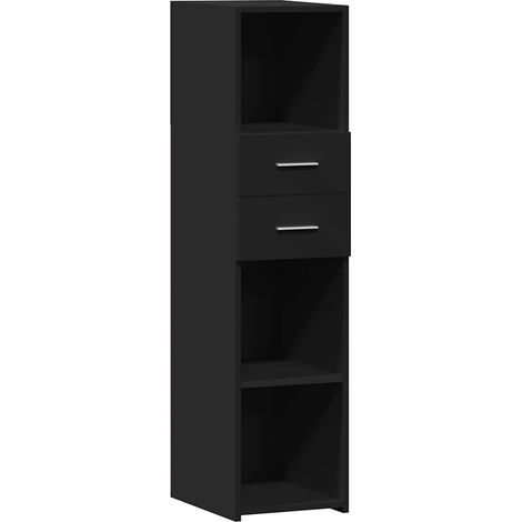 Credenza buffet cassettiera mobile contenitore organizer cucina soggiorno soggiorno alto 30 x 42,5 x 124 cm derivati del legno nero 020034764
