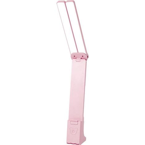 Lampe de bureau de lecture pour enfants à double LED - Rose, pour la maison ou le bureau, petite lampe de bureau portable, large portée d'éclairage, fonctionne sur batterie rechargeable (1/2)