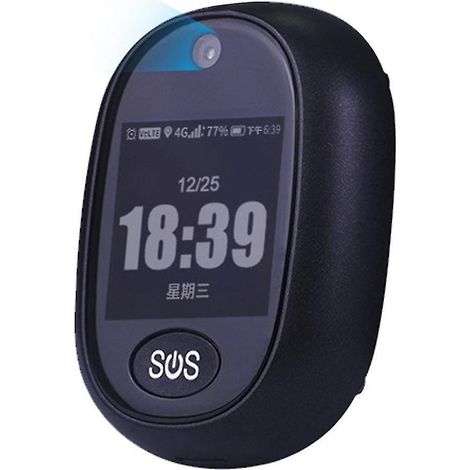 Pendentif GPS 4G V45 Senior Mini Traceur GPS Personnel Réveil Radio Parlante Étanche (Bl (1/5)