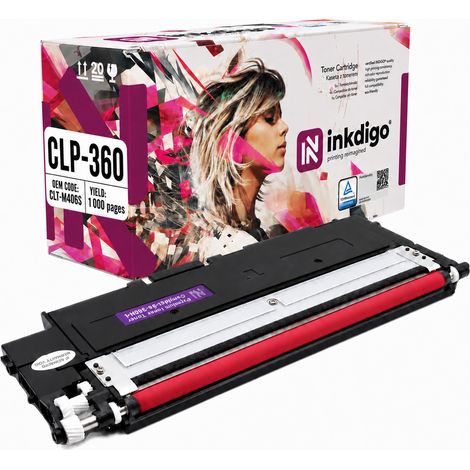 Toner Inkdigo CLT-M406S compatibile con Samsung CLP-360, CLP-365, Xpress, C410W, certificato TÜV. (1/5)