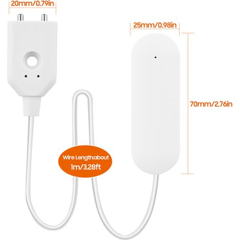 Détecteur de fuite d'eau Wifi, capteur intelligent, contrôle par application, système d'alarme de niveau de surveillance des inondations pour cuisine, salle de bains, buanderie, cave à vin, entrepôt (1/5)