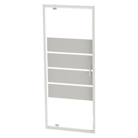 Ondee – Porte de douche pivotante 90x190cm – Verre trempé 5mm – Finition blanche – Installation réversible – Traitement anticalcaire