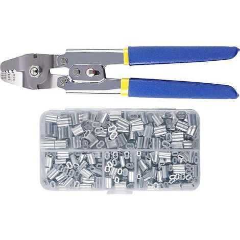 Pince à sertir pour manchons en aluminium M0.1-2.2, pince coupante 2 en 1 pour câbles métalliques, pince manuelle 25 cm, outil de sertissage pour câbles métalliques (1/5)