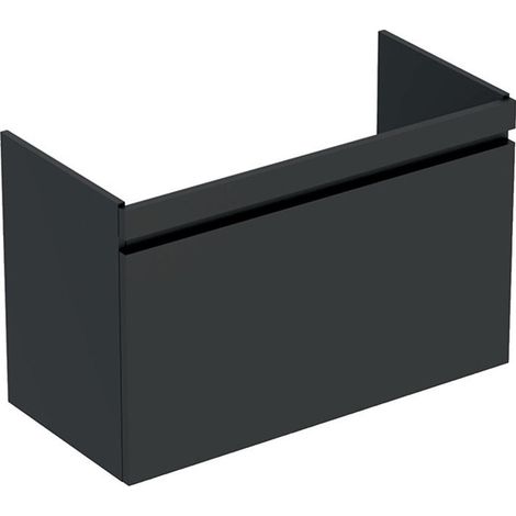 Mueble bajo lavabo Geberit Renova Plan, con un cajón y un cajón inglés: Ancho 92,6cm, Alto 58,6cm, Fondo 43,8cm, Gris aterciopelado / Lacado mate