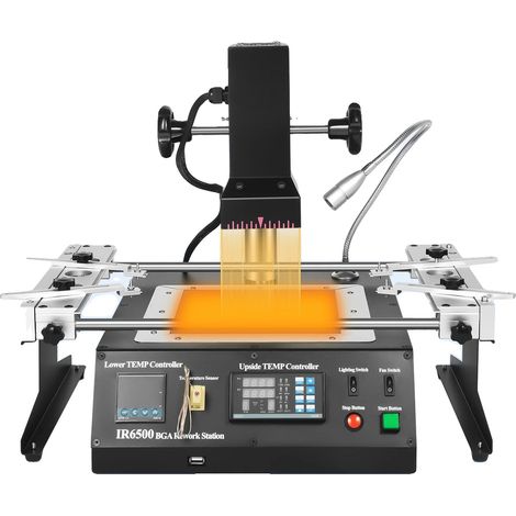 Système de soudage, 1250W, Taille de chauffage supérieur 80x80 mm, Taille de chauffage inférieur 180x180 mm, Taille de PCB applicable ≤400x305 mm, Taille de puce applicable ≤70x70 mm (1/5)
