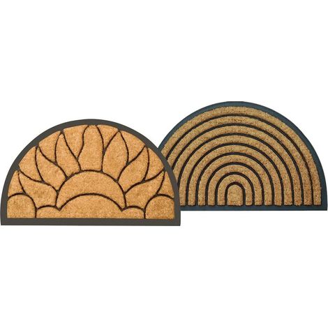 Felpudo combinado de coco LLAMAS, semicircular (1/2)