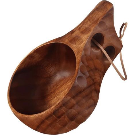 Kuksa-Holzbecher, originaler 200-ml-Kaffeebecher aus Naturholz, nordischer Kuksa-Becher, ideal zum Wandern, Campen oder (1/5)