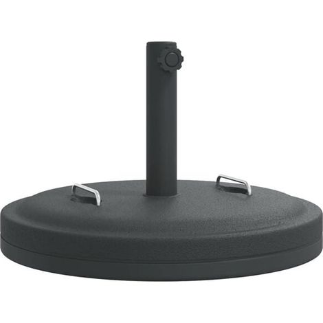 Un pied de parasol avec une poignée, adapté aux mâts de parasol d'un diamètre de 38/48 mm, pesant 25 kg, rond. (1/5)