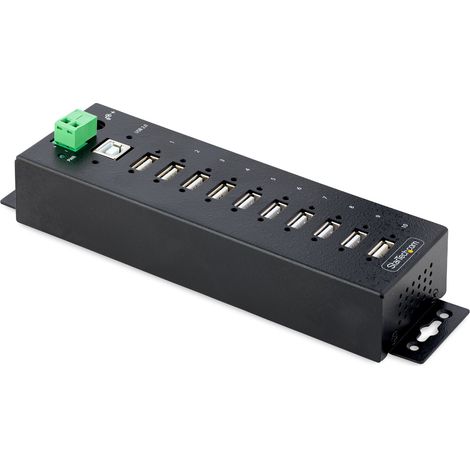 StarTech.com Hub USB 2.0 a 10 porte, hub di ricarica robusto con protezione ESD livello 4, Moltiplicatore di porte USB-A