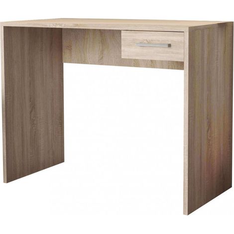 Scrivania Porta Pc Tom Quercia Chiaro 90x45x74 h cm in Truciolare bilaminato Marrone (1/3)